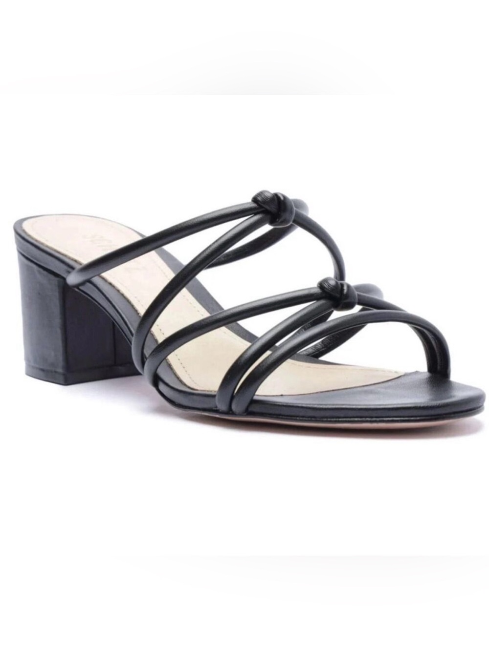 SCHUTZ Black Strappy Block Heel Sandal